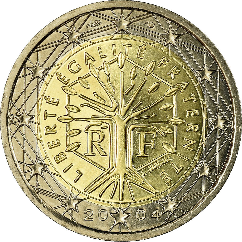 France, 2 Euro, 2004, MS(65-70), Bi-Metallic, KM:1289