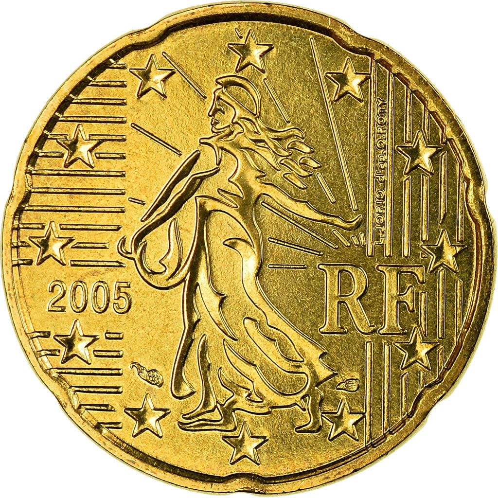 France, 20 Euro Cent, 2005, FDC, Laiton, KM:1286