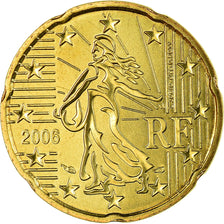 France, 20 Euro Cent, 2006, MS(65-70), Brass, KM:1286