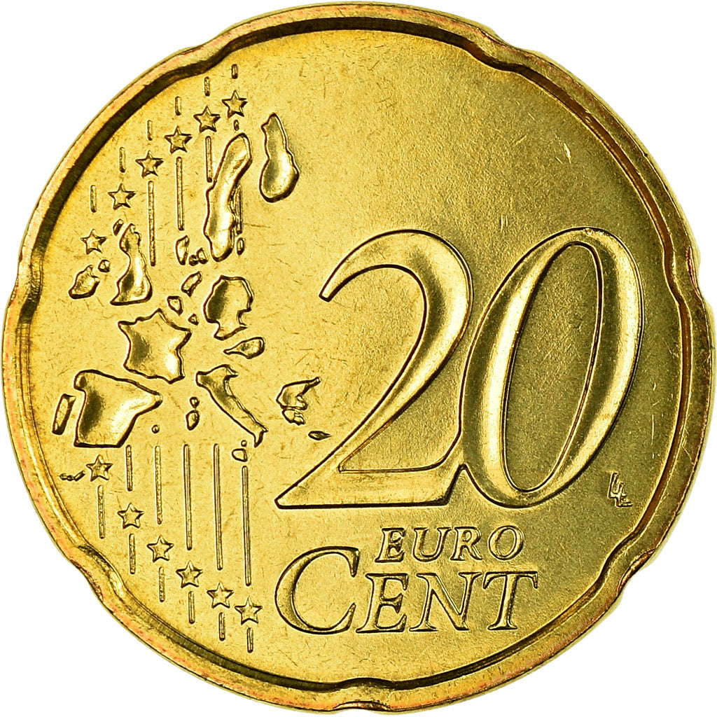 France, 20 Euro Cent, 2006, MS(65-70), Brass, KM:1286