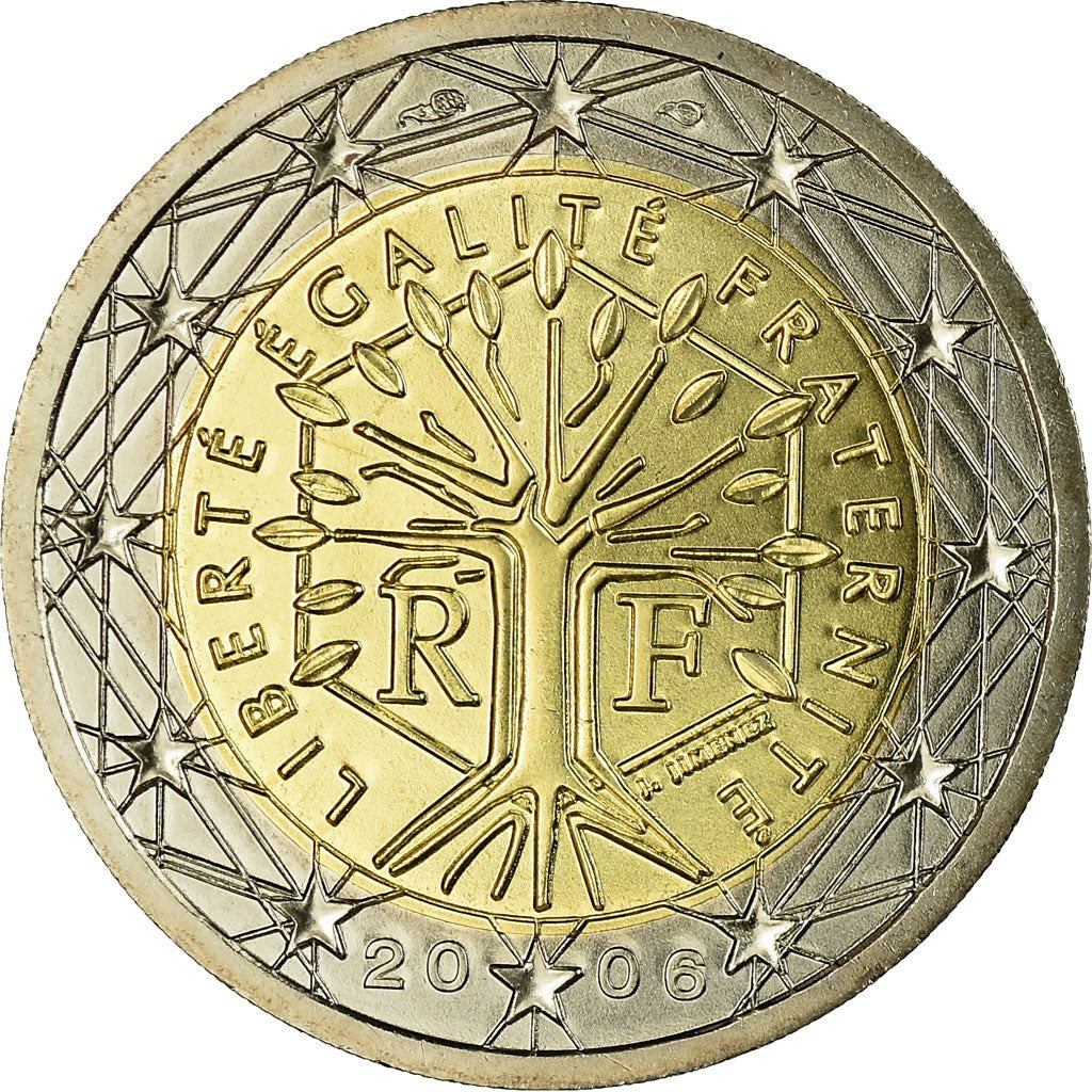 France, 2 Euro, 2006, MS(65-70), Bi-Metallic, KM:1289