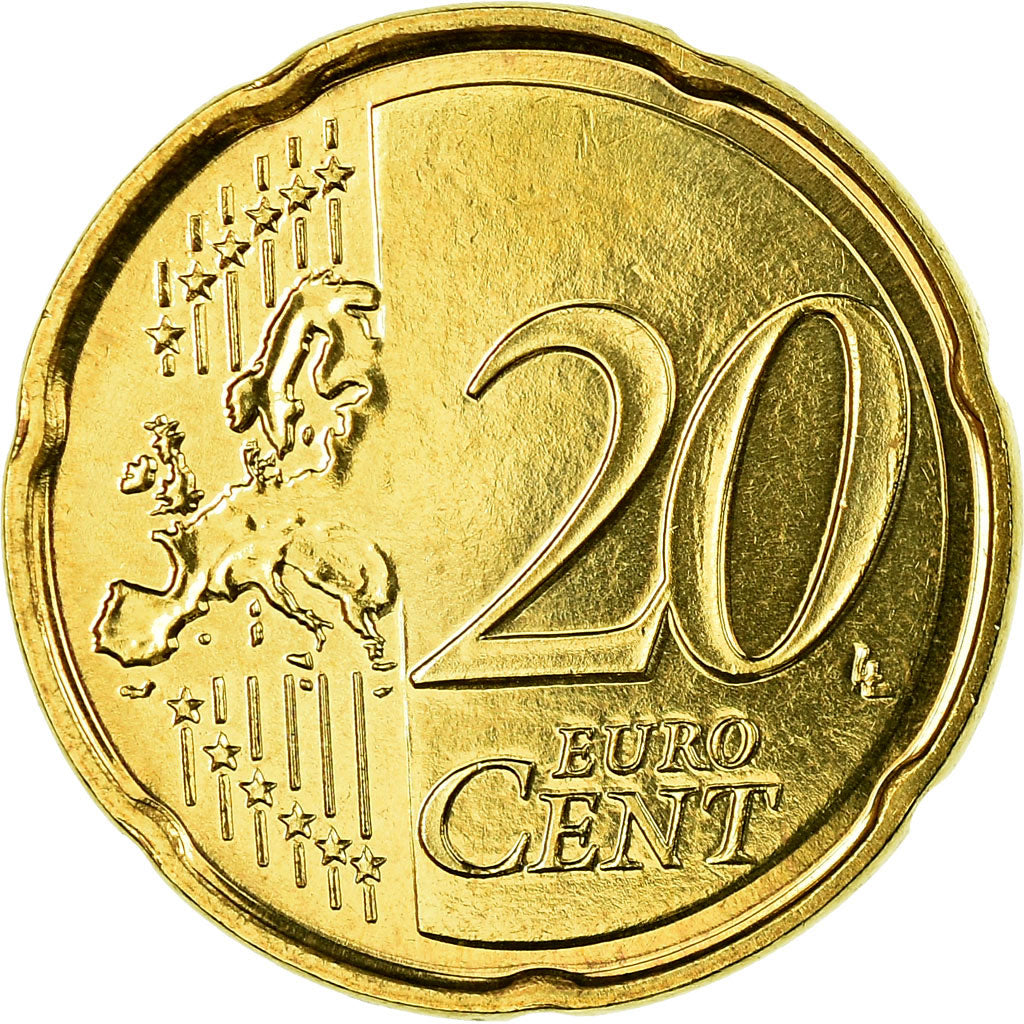 Francja, 20 Euro Cent, 2007, Paris, MS(65-70), Mosiądz, KM:1411