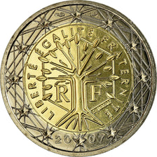 France, 2 Euro, 2007, MS(65-70), Bi-Metallic, KM:1414