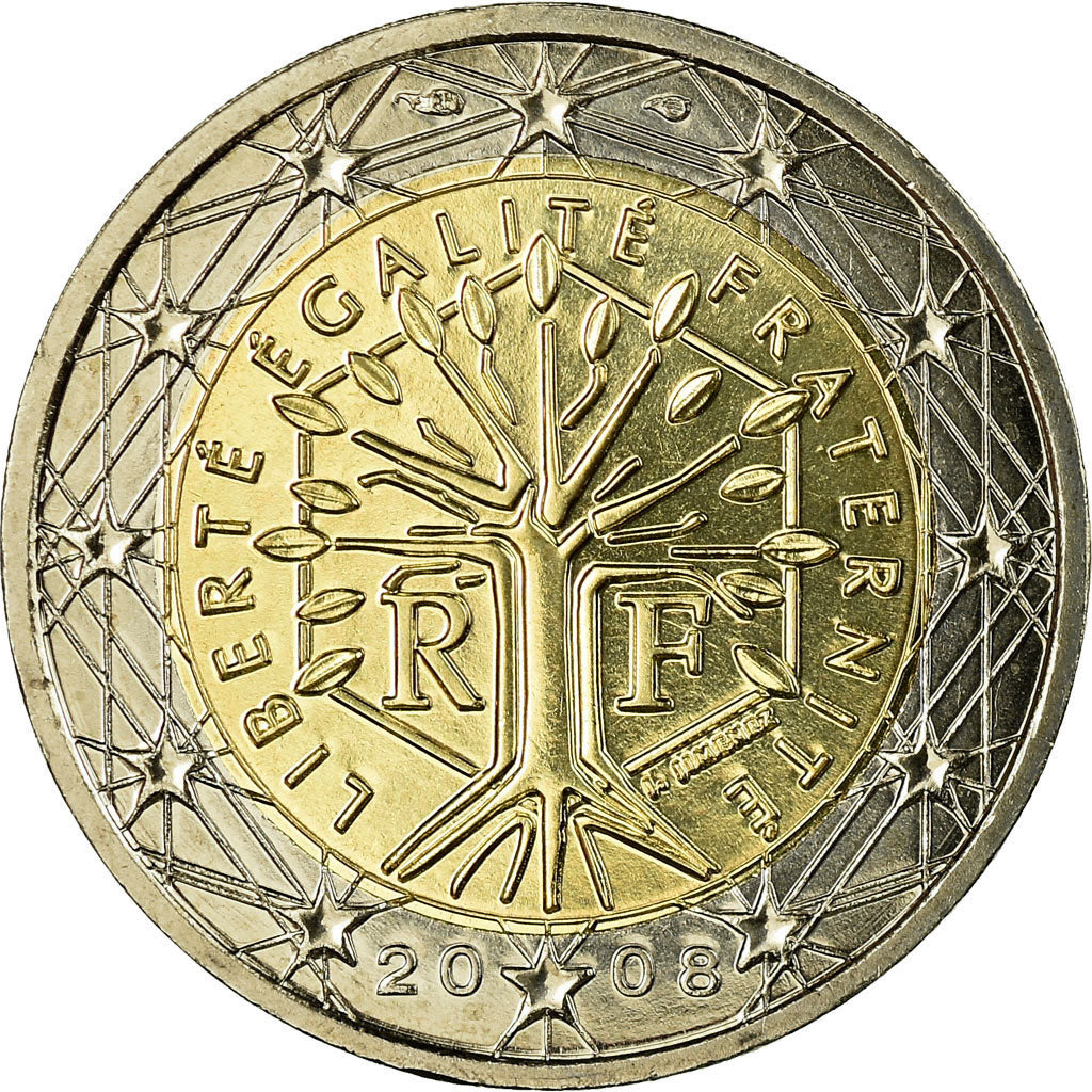 Francia, 2 Euro, 2008, FDC, Bi-metallico, KM:1414