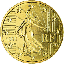 France, 50 Euro Cent, 2009, MS(65-70), Brass, KM:1412