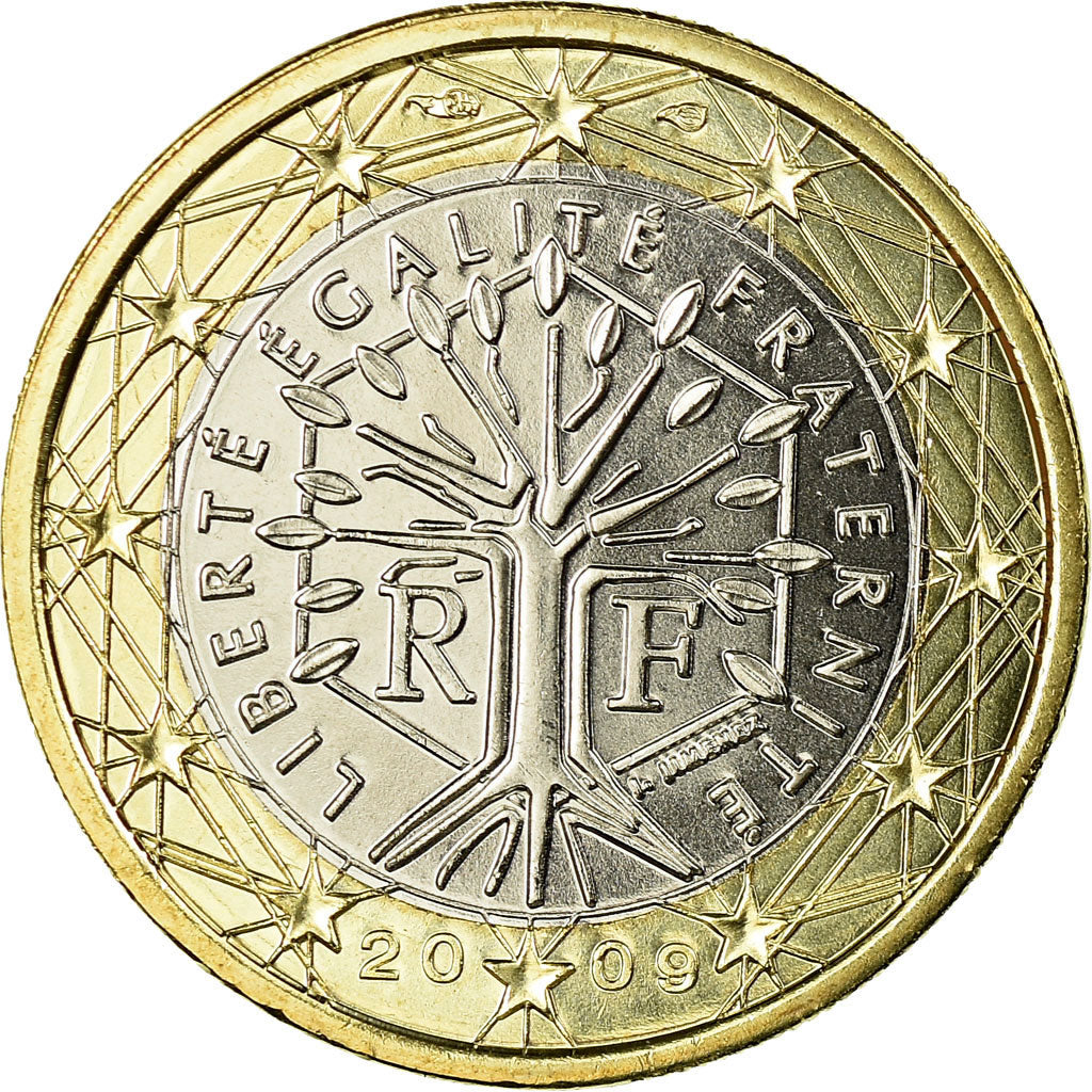 France, Euro, 2009, MS(65-70), Bi-Metallic, KM:1413