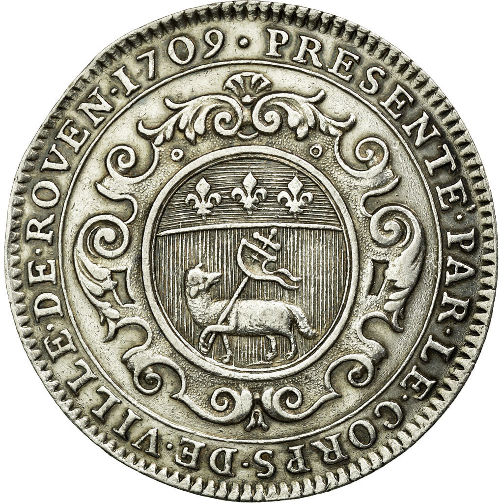 France, Token, Royal, 1709, AU(55-58), Silver, Feuardent:6095
