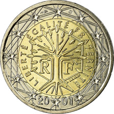 France, 2 Euro, 2001, MS(65-70), Bi-Metallic, KM:1289