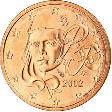 France, 2 Euro Cent, 2002, MS(65-70), Copper Plated Steel, KM:1283
