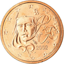 France, 2 Euro Cent, 2002, MS(65-70), Copper Plated Steel, KM:1283