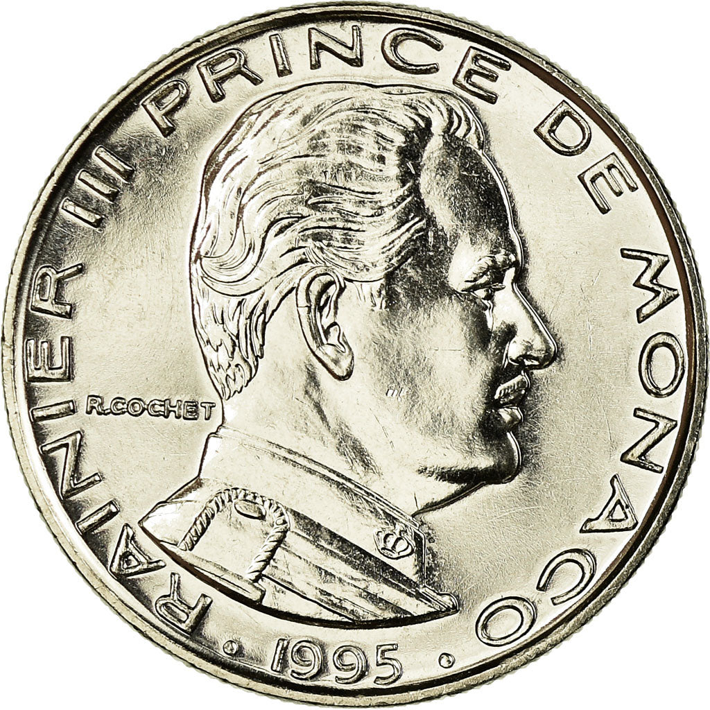 Moneta, Monaco, Rainier III, Franc, 1995, FDC, Nichel, KM:140, Gadoury:MC 150