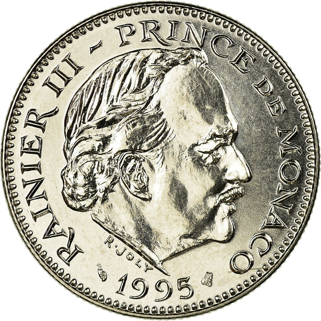 Coin, Monaco, Rainier III, 5 Francs, 1995, MS(65-70), Copper-nickel, KM:150