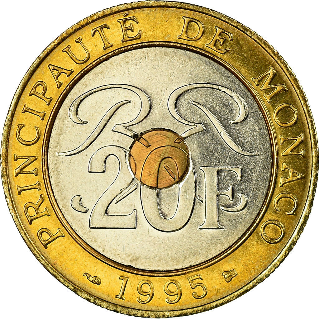 Coin, Monaco, Rainier III, 20 Francs, 1995, MS(65-70), Tri-Metallic, KM:165