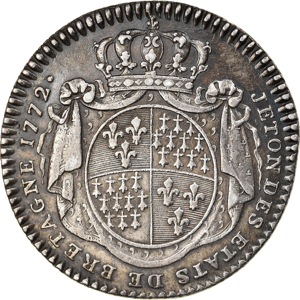 Francia, Token, Royal, Louis XV, Etats de Bretagne, Rennes, 1772, R.Filius