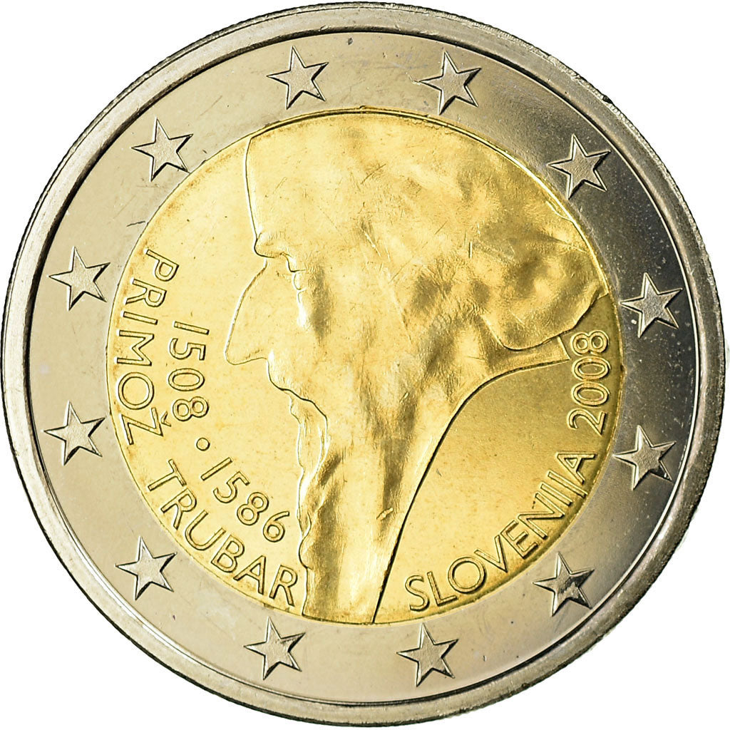 Slovenia, 2 Euro, 2008, MS(65-70), Bi-Metallic, KM:75