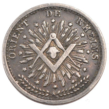 Frankrijk, Token, Masonic, Orient de Reims, Loge de la Triple Union, 1812, ZF