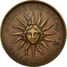 Frankrijk, Token, Masonic, Société des Incas, Valenciennes, 1866, PR, Koper
