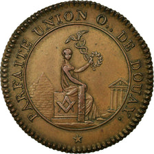 Francia, Token, Masonic, Parfaite Union, Orient de Douai, 1803, BB+, Rame