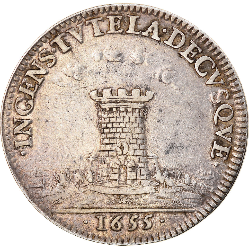 Frankreich, Token, Royal, Louis XIV, Anne d'Autriche, Le Veuvage, History, 1655