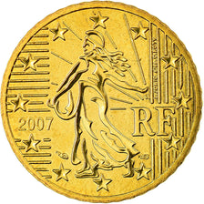 France, 50 Euro Cent, 2007, MS(65-70), Brass, KM:1412