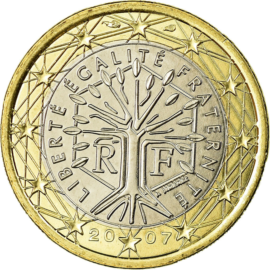 France, Euro, 2007, MS(65-70), Bi-Metallic, KM:1413