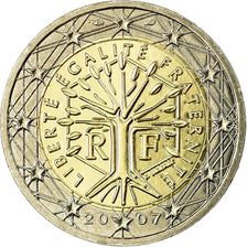 France, 2 Euro, 2007, MS(65-70), Bi-Metallic, KM:1414