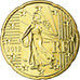 France, 20 Euro Cent, 2012, MS(65-70), Brass, KM:1411