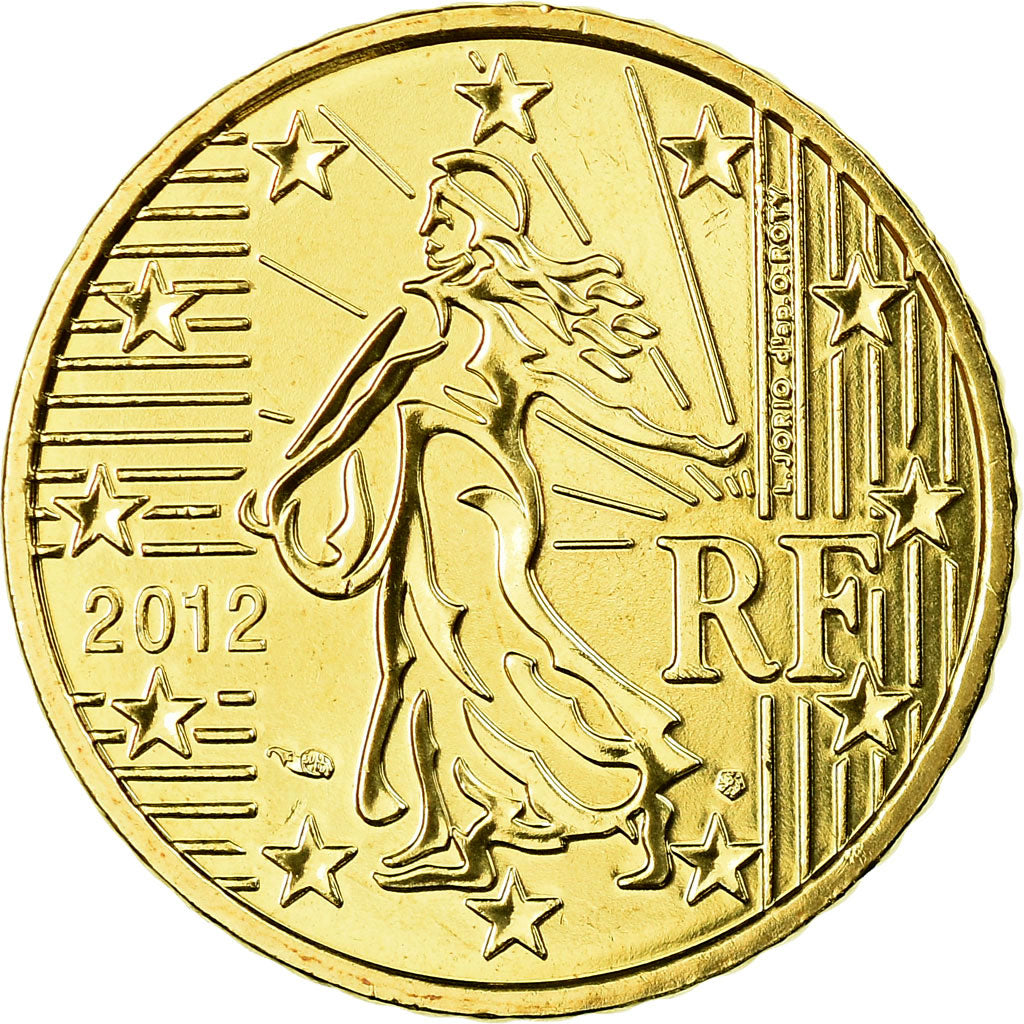 France, 50 Euro Cent, 2012, MS(65-70), Brass, KM:1412