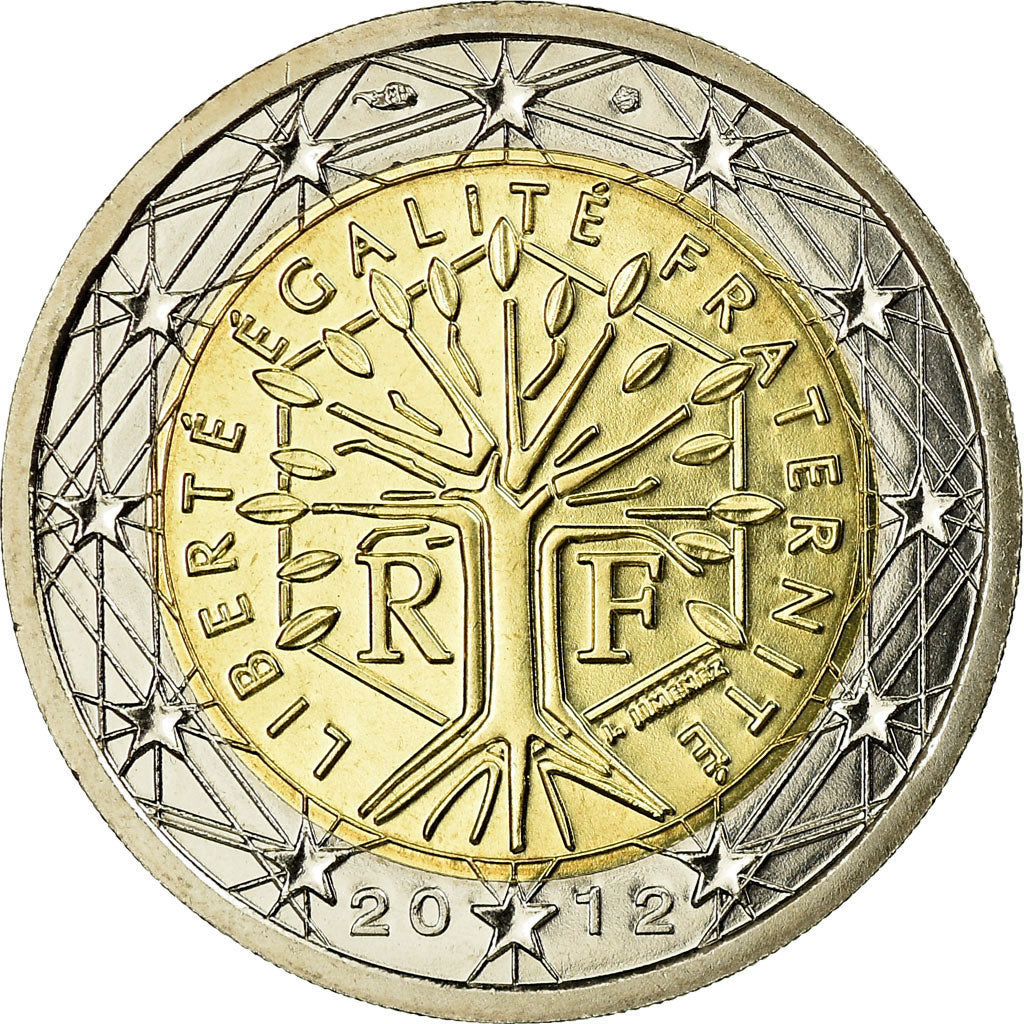 France, 2 Euro, 2012, MS(65-70), Bi-Metallic, KM:1414