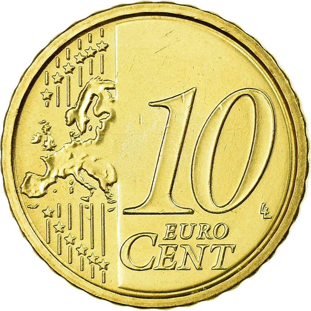 VATICAN CITY, 10 Euro Cent, 2012, MS(65-70), Brass, KM:385
