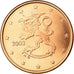 Finland, 5 Euro Cent, 2003, MS(65-70), Copper Plated Steel, KM:100