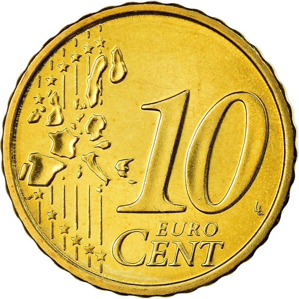 Finlandia, 10 Euro Cent, 2005, Vantaa, MS(65-70), Mosiądz, KM:101