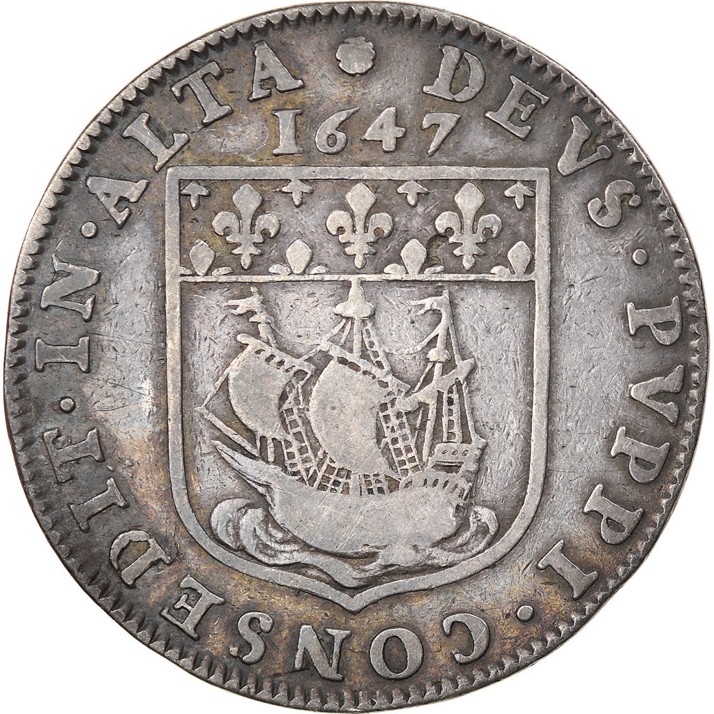 Francia, Token, Royal, Ile-de-France, Jean Gaigny, Echevin de Paris, 1647, MBC