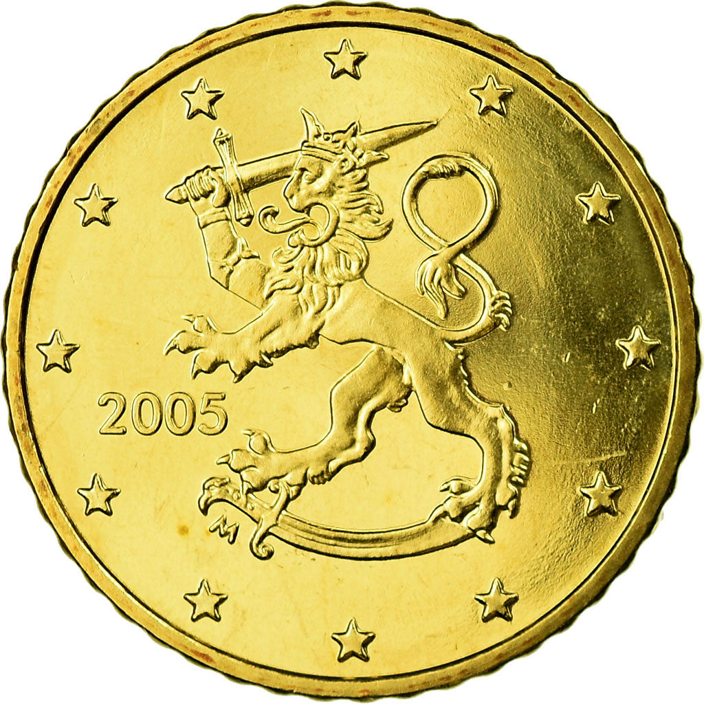 Finlandia, 50 Euro Cent, 2005, Vantaa, MS(65-70), Mosiądz, KM:103