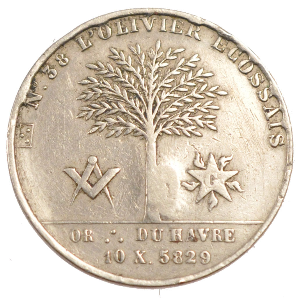 France, Jeton, Masonic, 1829, TTB+
