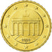 GERMANY - FEDERAL REPUBLIC, 10 Euro Cent, 2002, Proof, MS(65-70), Brass, KM:210