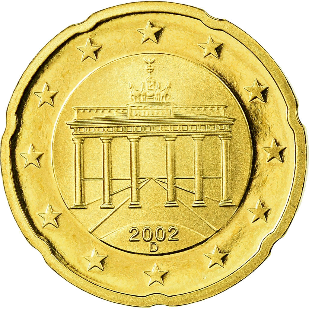 République fédérale allemande, 20 Euro Cent, 2002, Proof, FDC, Laiton, KM:211