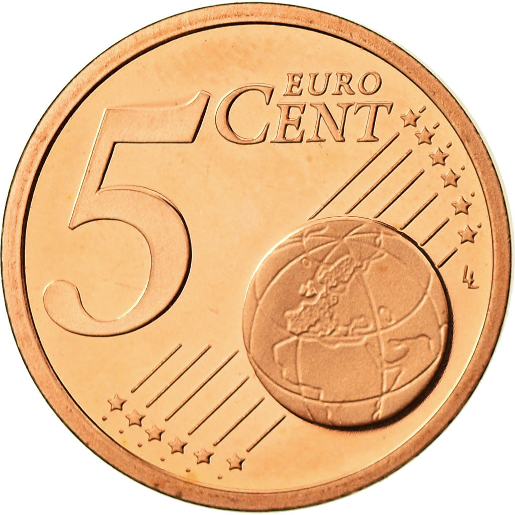 GERMANY - FEDERAL REPUBLIC, 5 Euro Cent, 2002, Proof, MS(65-70), Copper Plated
