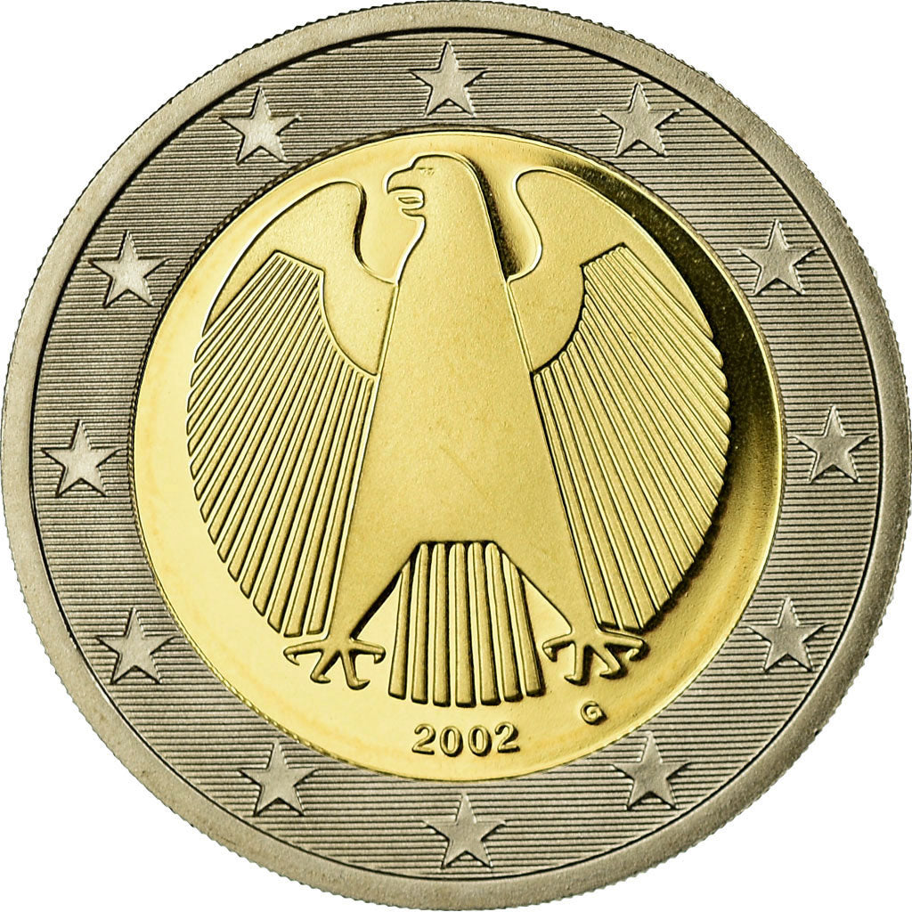 GERMANY - FEDERAL REPUBLIC, 2 Euro, 2002, Proof, MS(65-70), Bi-Metallic, KM:214