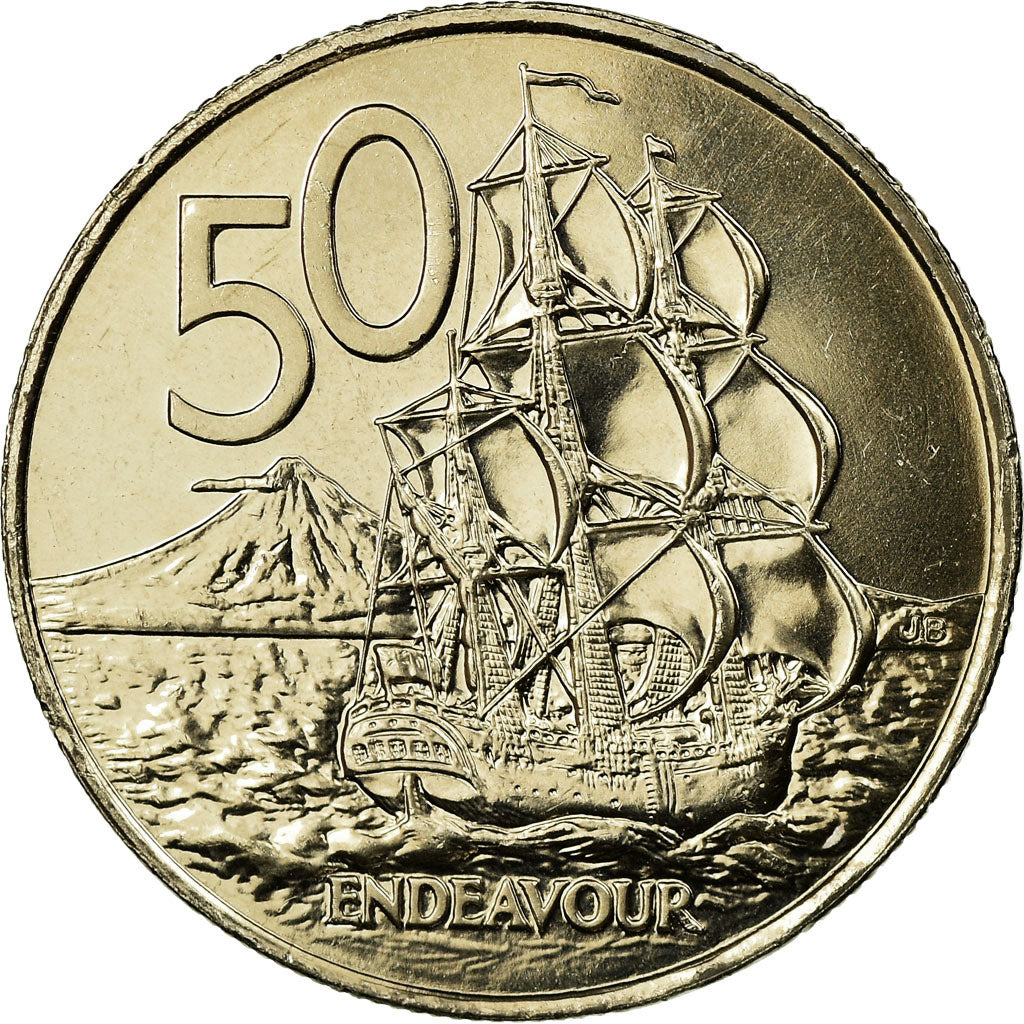 Moneta, Nowa Zelandia, Elizabeth II, 50 Cents, 2003, MS(63), Miedź-Nikiel