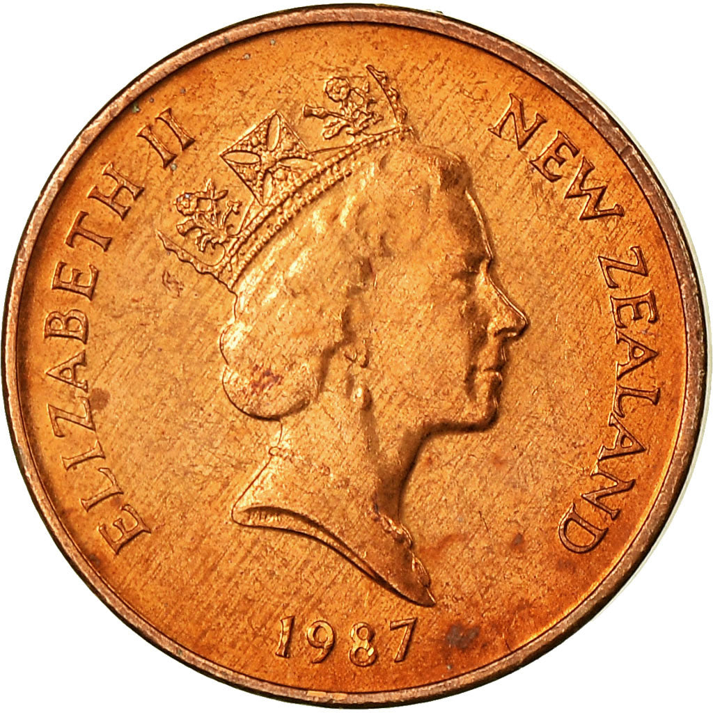 Coin, New Zealand, Elizabeth II, Cent, 1987, EF(40-45), Bronze, KM:58