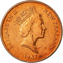 Coin, New Zealand, Elizabeth II, Cent, 1987, EF(40-45), Bronze, KM:58