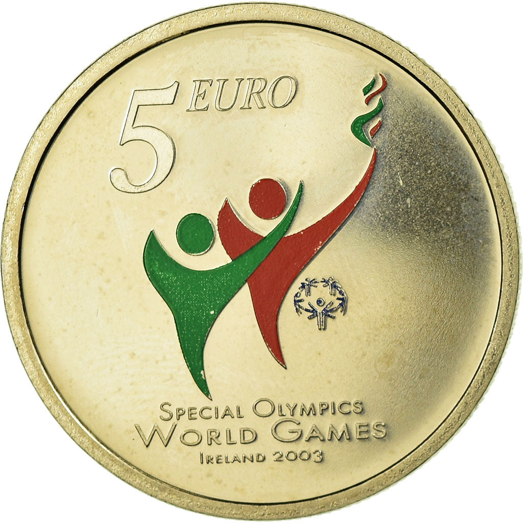 REPUBBLICA D’IRLANDA, 5 Euro, 2003, FDC, Rame-nichel, KM:40