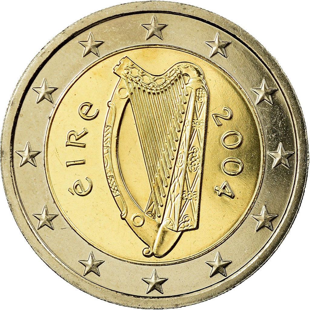 IRELAND REPUBLIC, 2 Euro, 2004, MS(65-70), Bi-Metallic, KM:39