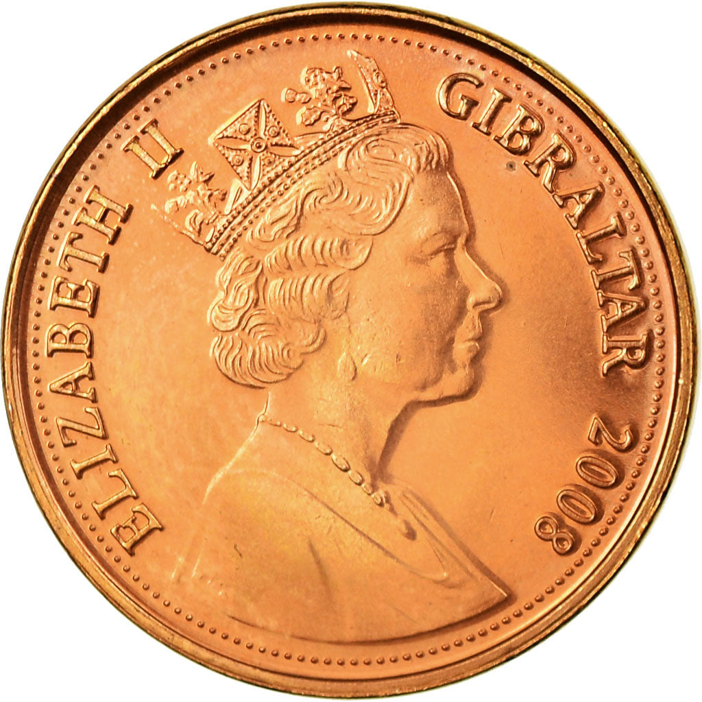 Monnaie, Gibraltar, Elizabeth II, Penny, 2008, SPL, Copper Plated Steel, KM:1079