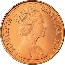 Coin, Gibraltar, Elizabeth II, 2 Pence, 2008, Pobjoy Mint, MS(63), Copper Plated