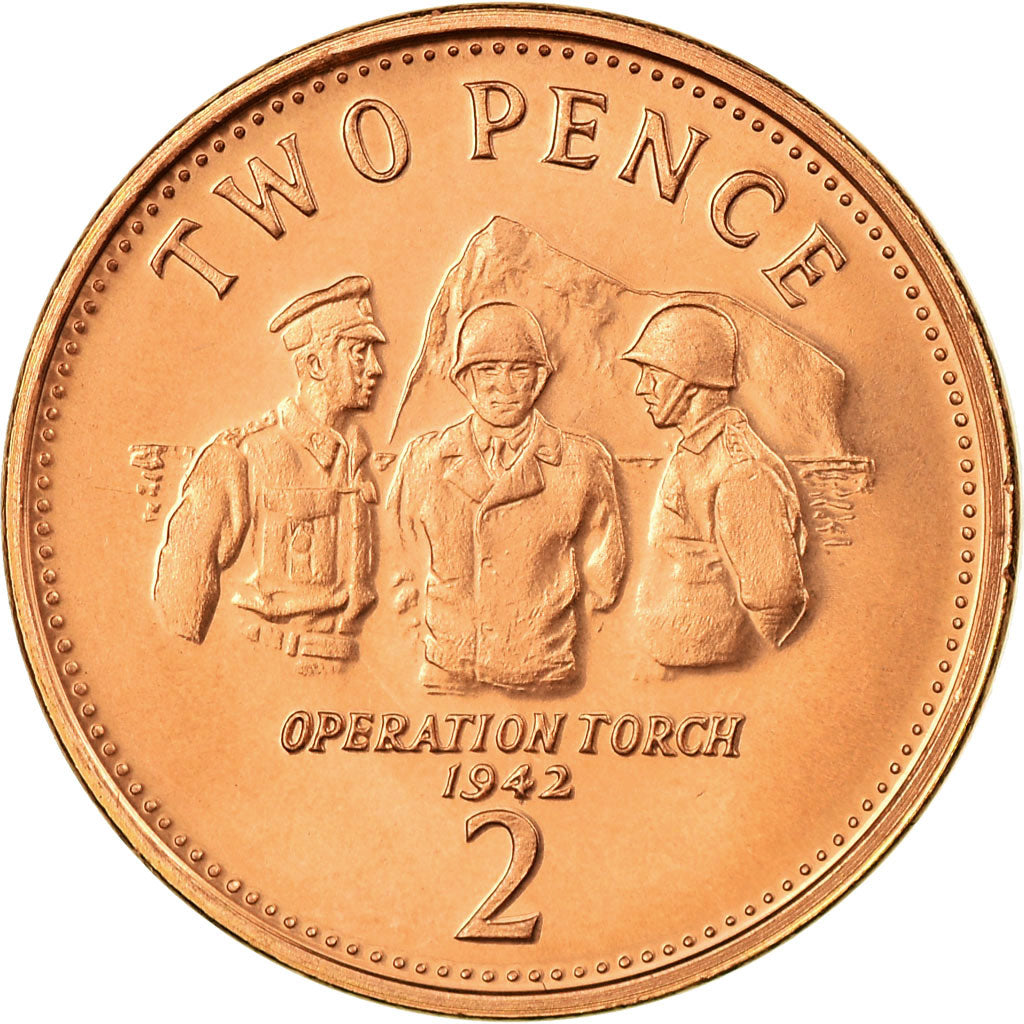 Coin, Gibraltar, Elizabeth II, 2 Pence, 2008, Pobjoy Mint, MS(63), Copper Plated