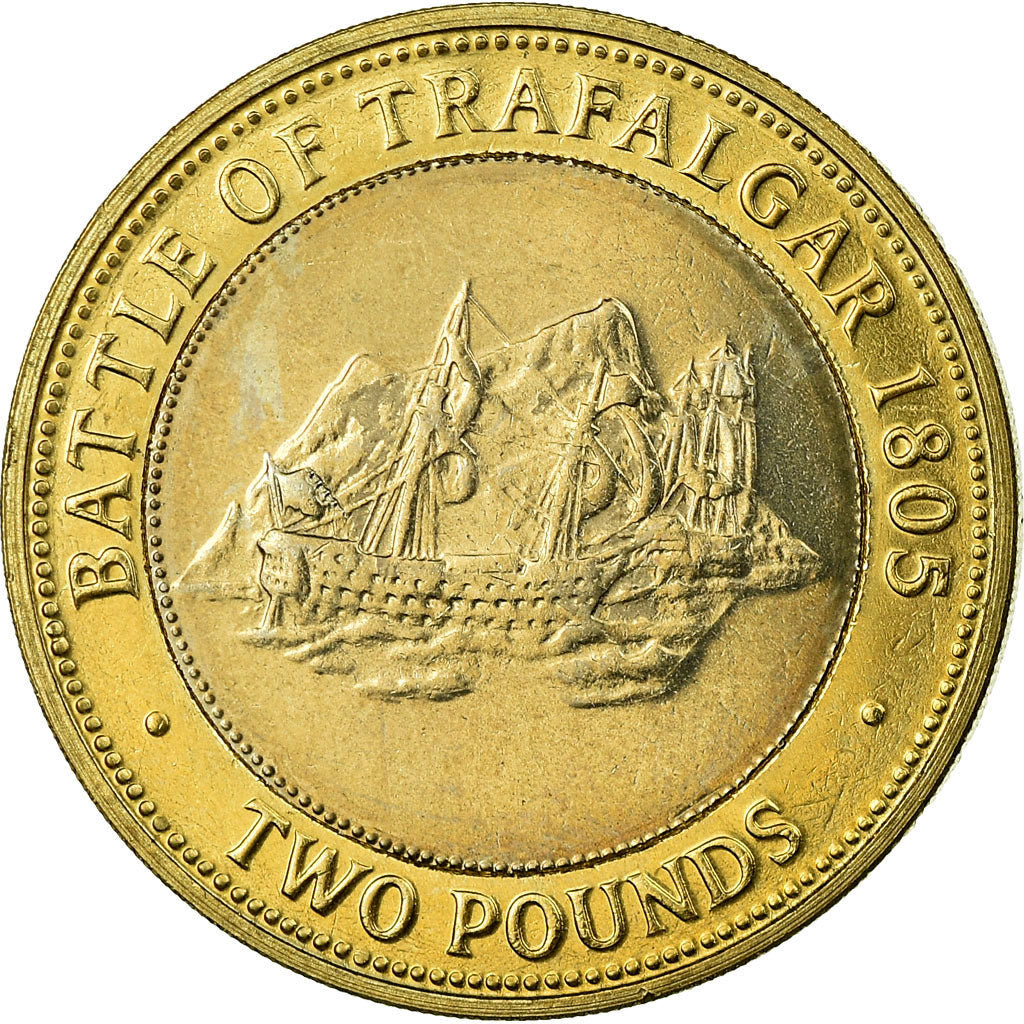 Coin, Gibraltar, Elizabeth II, 2 Pounds, 2008, AU(55-58), Bi-Metallic, KM:1092