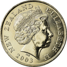 Moeda, Nova Zelândia, Elizabeth II, 50 Cents, 2003, MS(63), Cobre-níquel