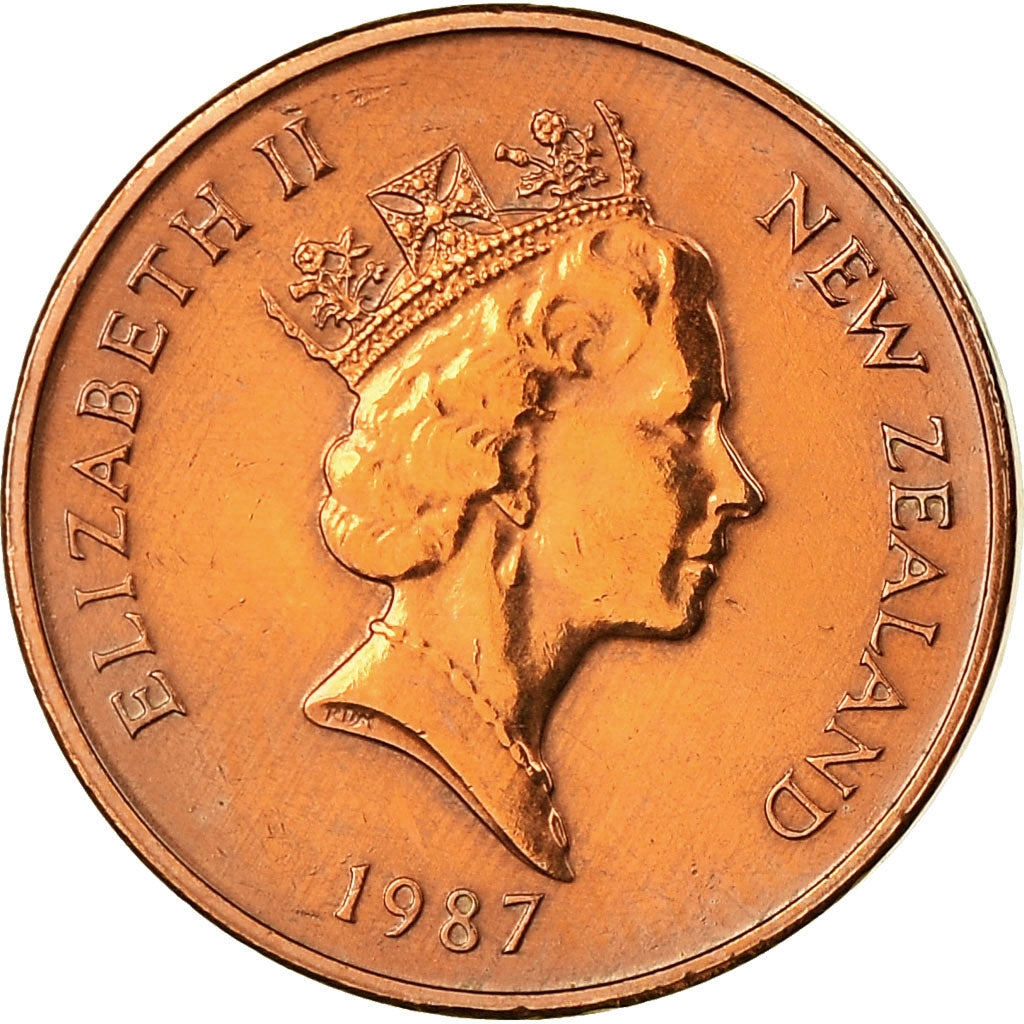 Coin, New Zealand, Elizabeth II, Cent, 1987, EF(40-45), Bronze, KM:58